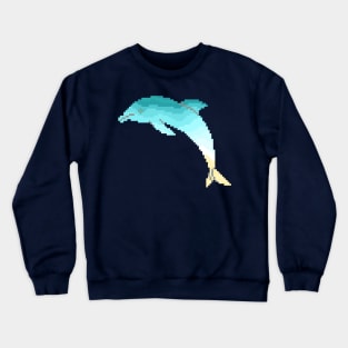 Modern Pixel Sea Dolphin Crewneck Sweatshirt